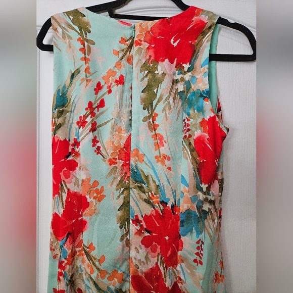 Badgley Mischka Aqua Multi Print Dress SZ 6 - Picture 9 of 12